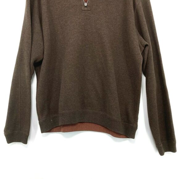Tommy Bahama Men's Brown Long Sleeves Mock Neck Zipper Pullover Sweater Size XL - Picture 3 of 11